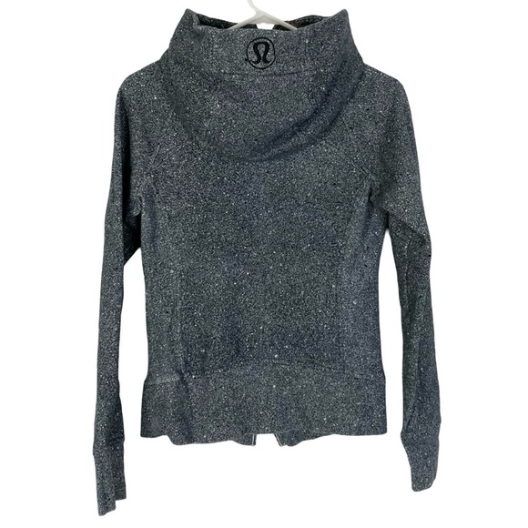 Lululemon Scuba Hoodie Jacket Full Zip Womens 4 Small Gray Black Speckle Pockets - Picture 2 of 12